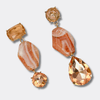 Pink Agate Crystal Earrings | Gold - Muze Earrings