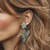 Pink Hummingbird Spring | Silver - Muze Earrings