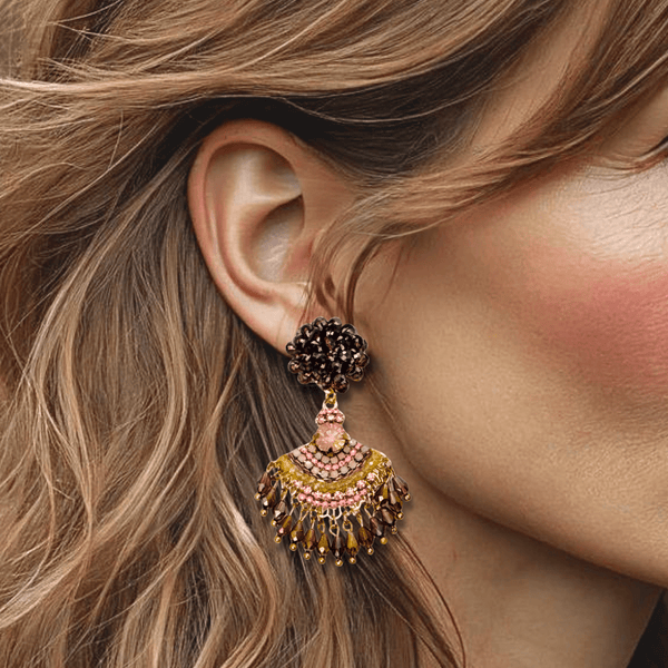 Pink Lilac Facet Earrings | Gold - Muze Earrings