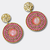 Pink Luminous Halo Earrings | Gold - Muze Earrings