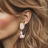 Pink Opal Quartz Earrings | Gold - Muze Earrings