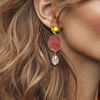 Pink Rhodonite Earrings | Gold - Muze Earrings