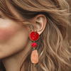 Pink Stripe Agate Earrings | Gold - Muze Earrings