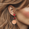 Pink Stripe Agate Earrings | Silver - Muze Earrings