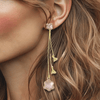 Pink Swarovksi Flower Earrings | Gold - Muze Earrings