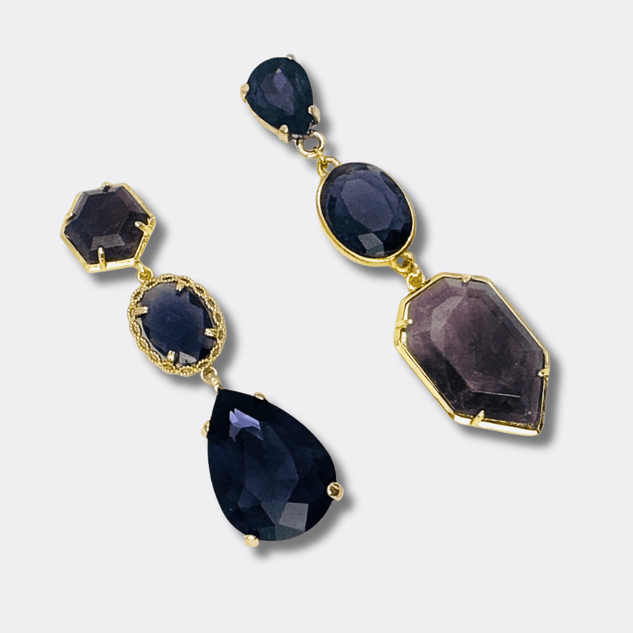 Purple Amethyst II Earrings | Gold - Muze Earrings
