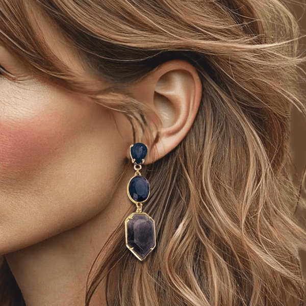 Purple Amethyst II Earrings | Gold - Muze Earrings