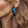 Purple Aqua Earrings | Gold - Muze Earrings