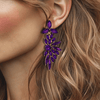 Purple Leafs Earrings | Gold - Muze Earrings