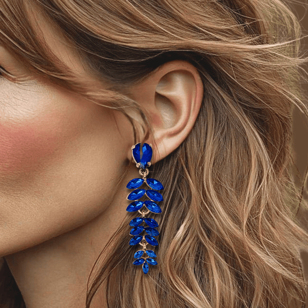 Rebel Royal Blue Earrings | Gold - Muze Earrings
