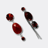 Red Agate Earrings | Silver - Muze Earrings
