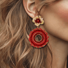 Red & Pink Facet Earrings | Gold - Muze Earrings
