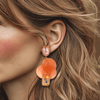 Salmon Pink Shell Earrings | Gold - Muze Earrings