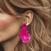 Small Fuchsia Shell Earrings | Gold - Muze Earrings