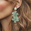 Soft Green Festival Earrings | Gold - Muze Earrings