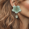 Soft Green Festival Earrings | Gold - Muze Earrings