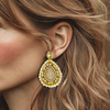 Soft Yellow Facet Earrings | Gold - Muze Earrings