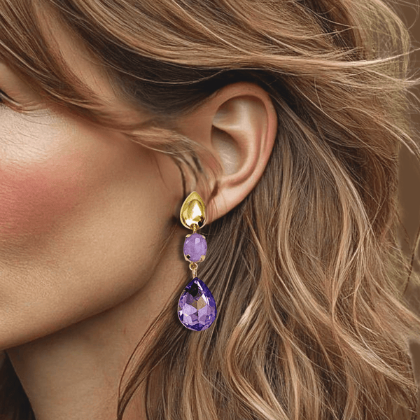 Summer Lilacs Earrings | Gold - Muze Earrings