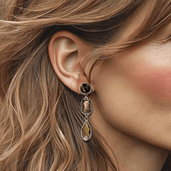 Summer Tiger Eye Earrings | Silver - Muze Earrings