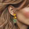 Sunflower Crystal Earrings | Gold - Muze Earrings