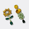 Sunflower Crystal Earrings | Gold - Muze Earrings
