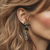 Tigereye Essence Earrings | Silver - Muze Earrings