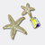 White AB Starfish Earrings | Gold - Muze Earrings