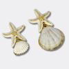 White Cockle Starfish Earrings | Gold - Muze Earrings