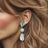 White Crystal Pearl Earrings | Silver - Muze Earrings