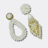 White Facet Drop Earrings | Gold - Muze Earrings