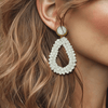 White Facet Drop Earrings | Gold - Muze Earrings