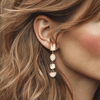White Gems Earrings | Gold - Muze Earrings