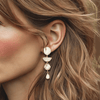 White Gems Earrings | Gold - Muze Earrings