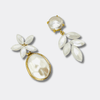 White Pearl Flower Earrings | Gold - Muze Earrings