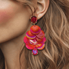 Wine Red Shell Earrings | Gold - Muze Earrings