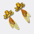 Yellow Festival Wings | Gold - Muze Earrings