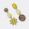 Yellow Jade Leopard Earrings | Silver - Muze Earrings