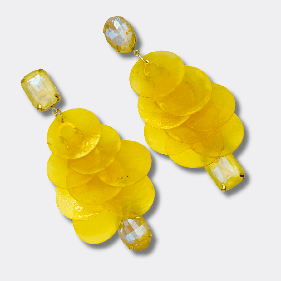 Yellow Shell Earrings | Gold - Muze Earrings