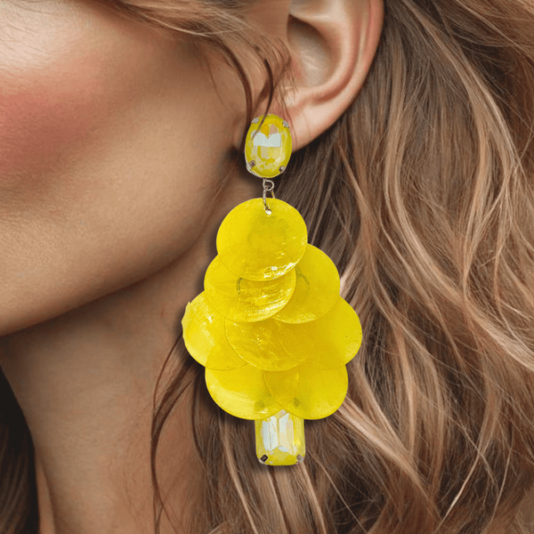 Yellow Shells Earrings | Silver - Muze Earrings
