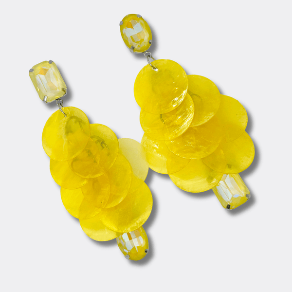 Yellow Shells Earrings | Silver - Muze Earrings