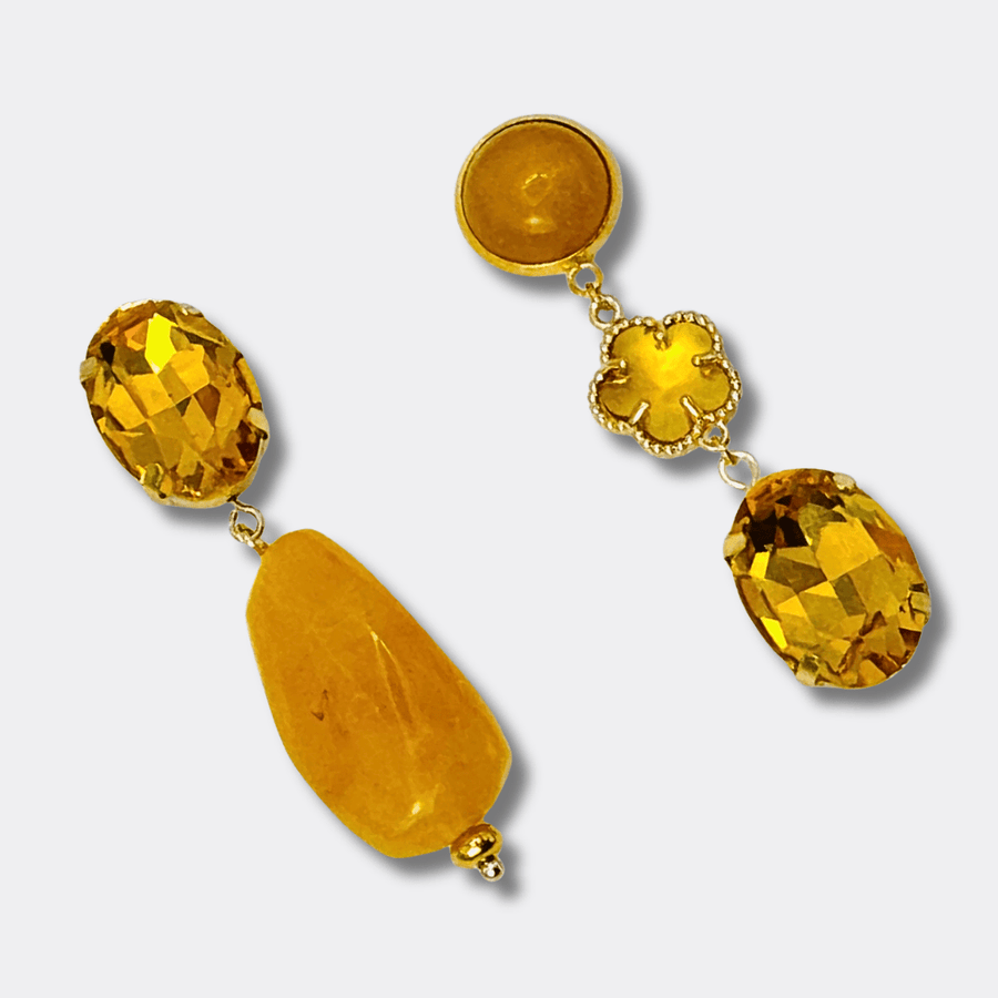 Yellow Summer Earrings | Gold - Muze Earrings