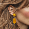 Yellow Summer Earrings | Gold - Muze Earrings