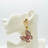 Earrings Big Pink Butterfly | Gold - Muzesieraden.nl