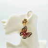 Earrings Big Red Butterfly | Gold - Muzesieraden.nl